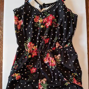 Black Floral Romper New in Medium